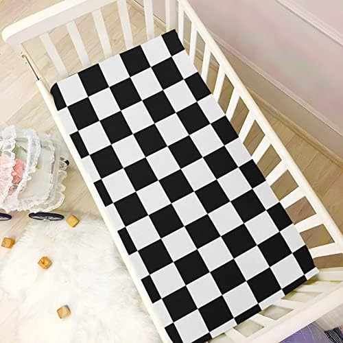 Emelivor 52x28IN Plaid Crib Sheets Set for Boys Girls