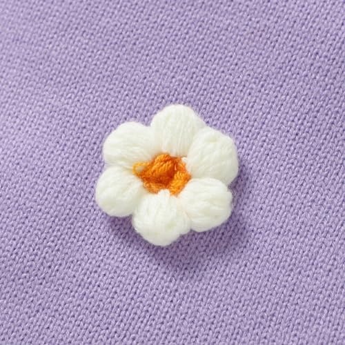 DovFanny Soft Cotton Baby Swaddle Blanket with Handmade Flowers 1