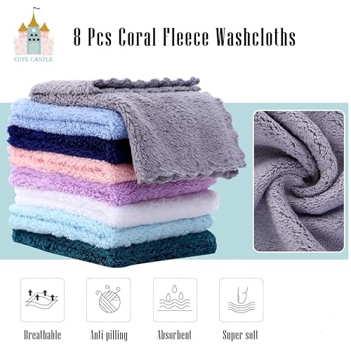 Cute Castle 2 Pack Hooded Towel with 8 Washcloths