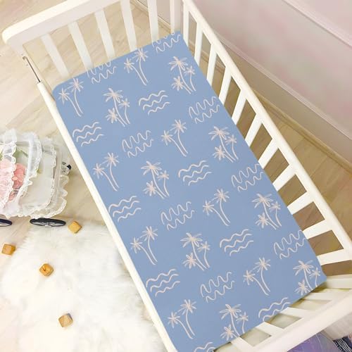KICPOAY Palm Tree Ocean Waves Crib Sheets