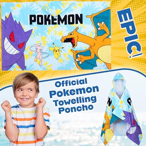 Pokemon Hooded Towel for Kids 6-14 Years