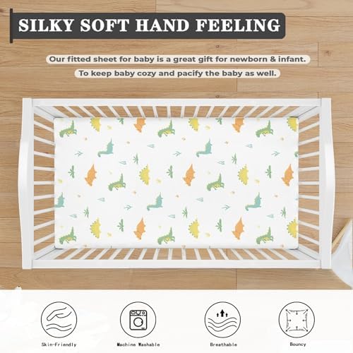 Dinosaur Fitted Crib Sheet for Boys Girls