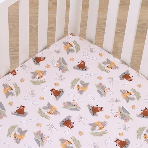 Disney Lion King Fitted Mini Crib Sheet with Simba Timon Pumba