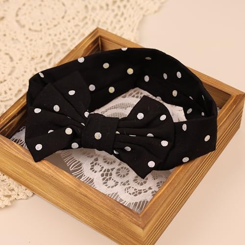 Kenjudess Stretchy Baby Girls Headband with Polka Dots