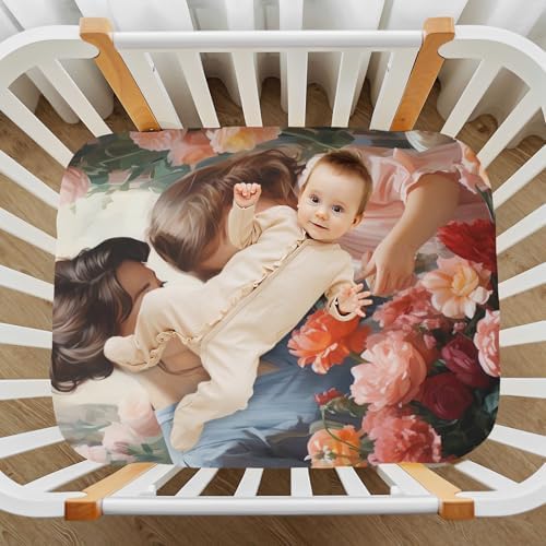 Wajiw Mothers Day Crib Sheets Soft Breathable Fitted 28x52In