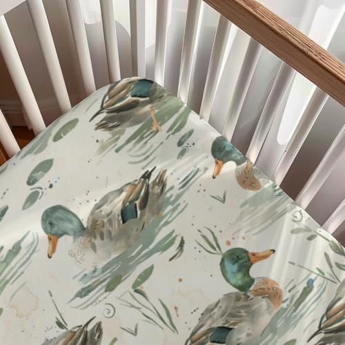 Cute Ducks Pattern Crib Sheets for Boys Girls