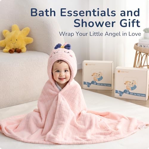 Hooded Towels for Kids Unicorn Design 49x31 Inch