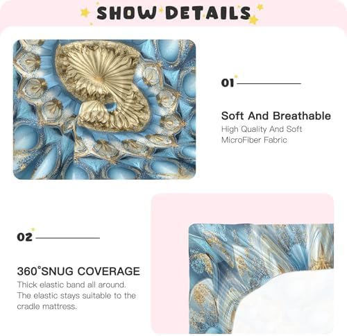 Qilmy Mandala Crib Sheet for Baby Soft Breathable 28 x 52 in