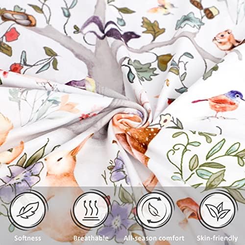 CARUILI Fitted Crib Sheets 2 Pack Woodland Animal Design