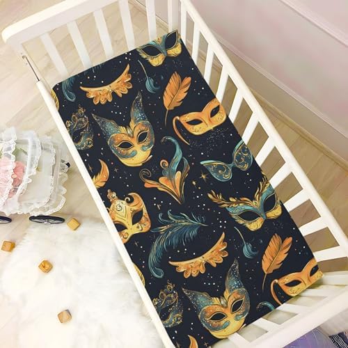 Qilmy Mardi Gras Crib Sheet for Baby Soft and Breathable