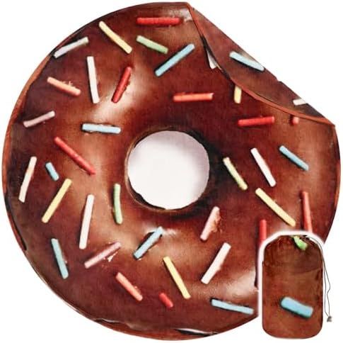 Bnuitland Brown Donut Blanket 300GSM Double-Sided Soft Flannel Throw Blanket