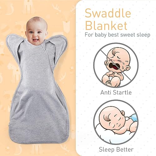 Knirose 3-Way Swaddle Blanket Sleep Sack with Arms Up