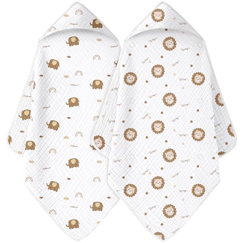 FIEMOL Baby Bath Towels with Hood 2 Pack