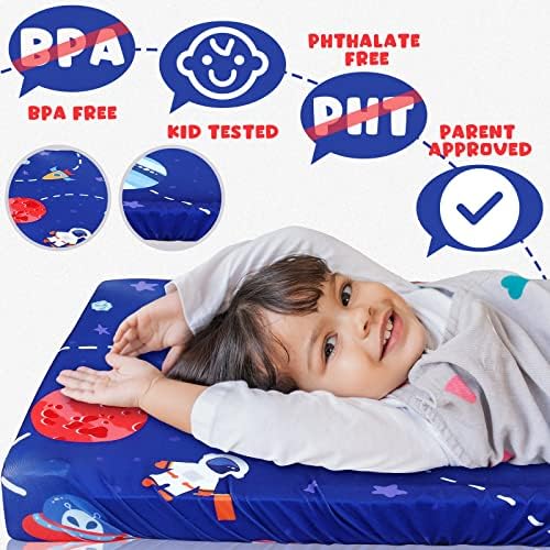 Mixweer 4 Pcs Toddler Crib Fitted Sheets Nap Pad Covers
