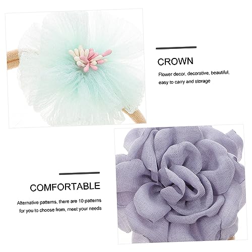 CIMAXIC 10-Pack Safe Baby Headband Set with Flower Headdress