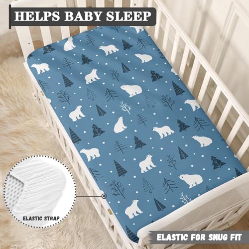 Streeyiu Polar Bears Crib Sheets 52x28x8 In