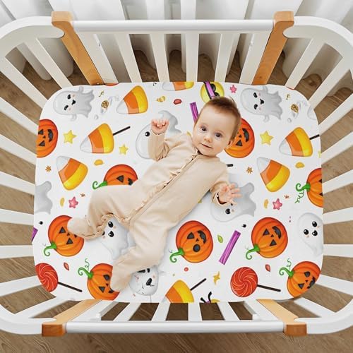 Qilmy Halloween Fitted Crib Sheet - Soft Breathable for Baby