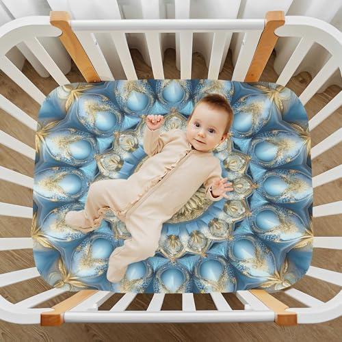 Qilmy Mandala Crib Sheet for Baby Soft Breathable 28 x 52 in