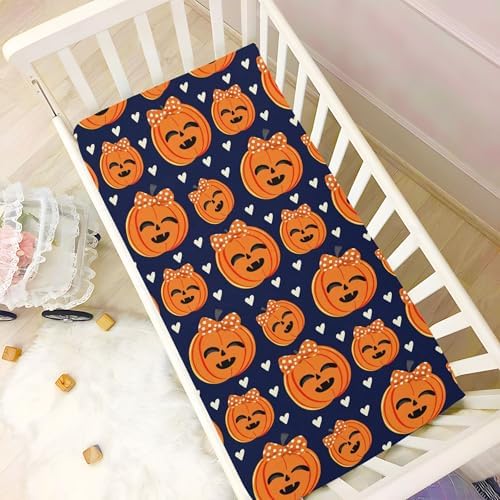 Qilmy Halloween Pumpkins Crib Sheet for Baby 1