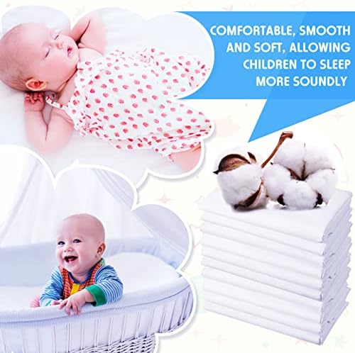 30 Pcs Daycare Cot Sheets Pure Cotton Breathable White Standard Size