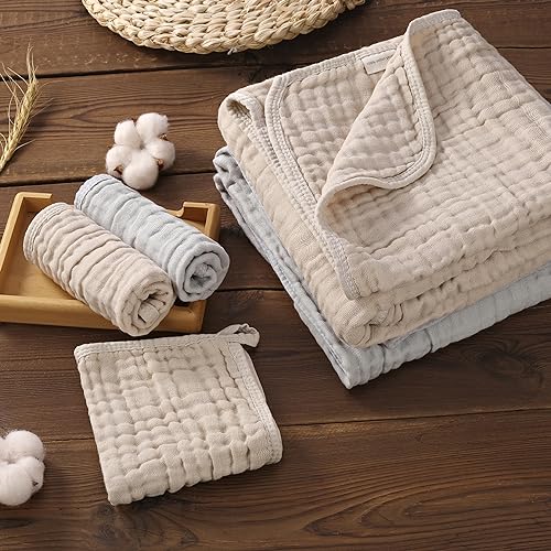 HardNok Muslin Baby Towels 5 Pack - 6-Layer Organic Cotton