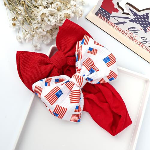 YanJie 4th of July Baby Headband Set - 2 PCS Stretchy Bows