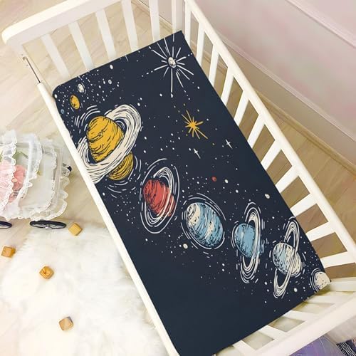 Qilmy Solar System Crib Sheet for Baby
