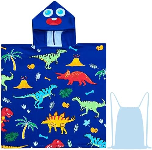 NovForth Kids Hooded Beach Towel Mermaid Design for Boys Girls