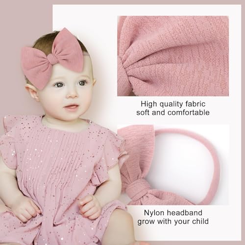 YanJie 9PCS Nylon Bow Headbands for Baby Girls
