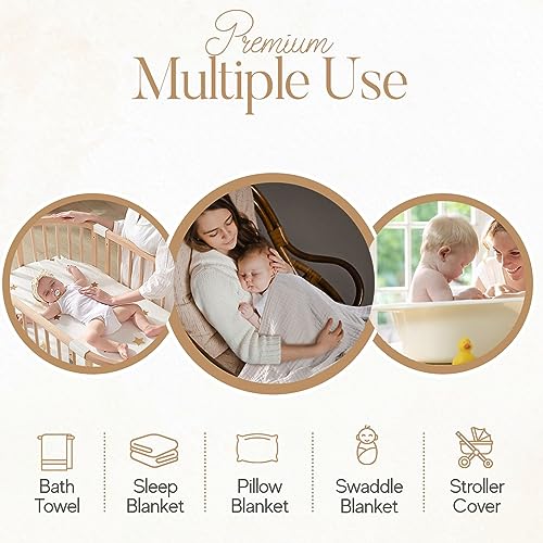 HardNok Muslin Baby Towels 5 Pack - 6-Layer Organic Cotton
