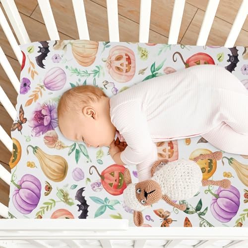 Qilmy Halloween Fitted Crib Sheet Soft and Breathable for Babies