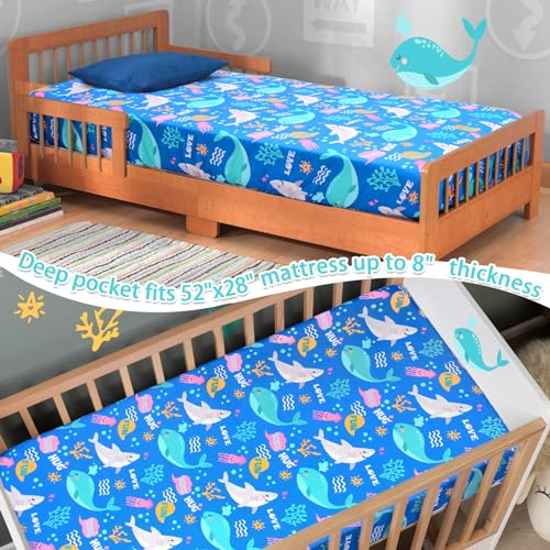 Cloele Ocean Theme Crib Sheet for Boys Girls