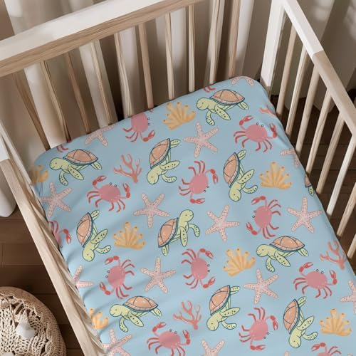 Cute Ocean Animals Crib Sheets for Boys Girls