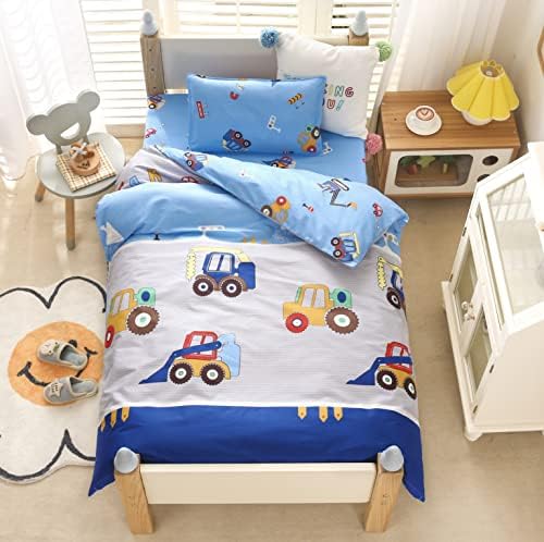 J-pinno Cars Duvet Cover Pillowcase Set for Kids