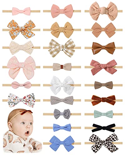 20pcs Baby Headbands with Bow Elastic Hairband