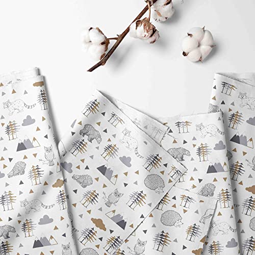 Bacati 2 Pack Woodlands Bears Crib Sheets Beige Grey