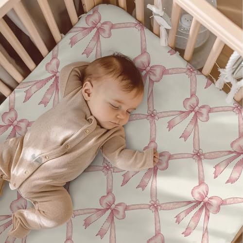 KuphiL10C Cute Bows Flowers Baby Crib Sheet for Boys Girls