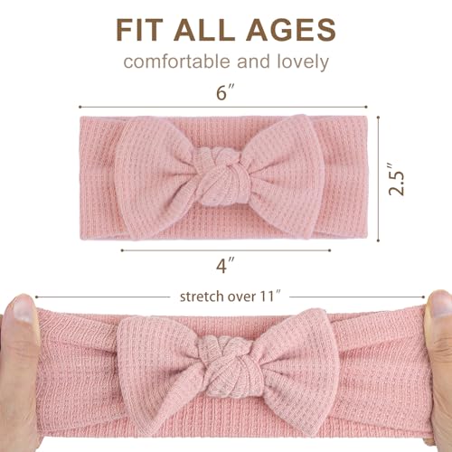 3Pcs Baby Girls 4 Inch Hairband with Bows in Black White Pink