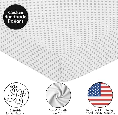 Sweet Jojo Designs Fitted Crib Sheet - Grey Polka Dot