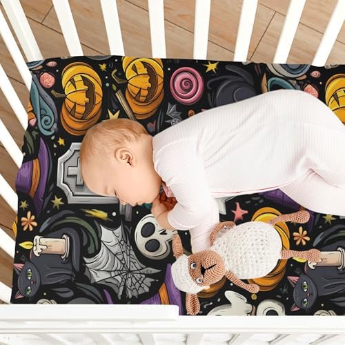 Qilmy Halloween Skull Crib Sheet for Baby 1
