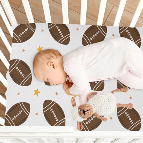 KICPOAY Stylized Footballs Crib Sheets Stretchy Portable Playard Sheets for Baby