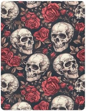 Qilmy Skulls and Roses Fitted Crib Sheet Soft Breathable