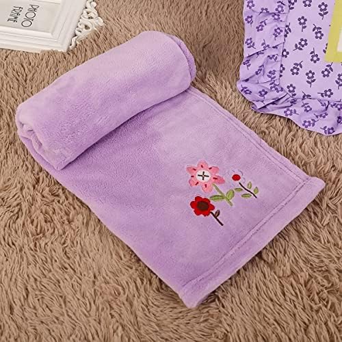 4 PC Butterfly Crib Bedding Set for Baby Girls Purple