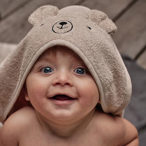 Huxie Baby Hooded Towel Organic Cotton Bear Design