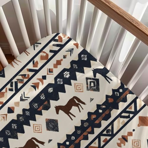 Native American Horse Crib Sheet - 28x52
