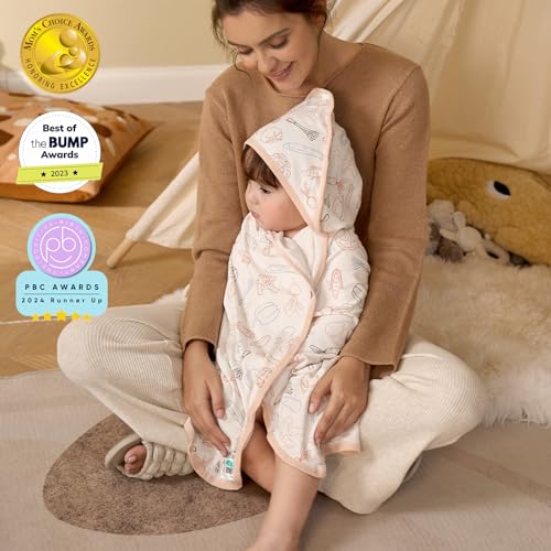 Momcozy Best Wishes Baby Towel Set with Hood - Soft Absorbent