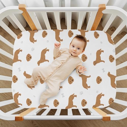 KICPOAY Labrador Retriever Crib Sheet 52x28in