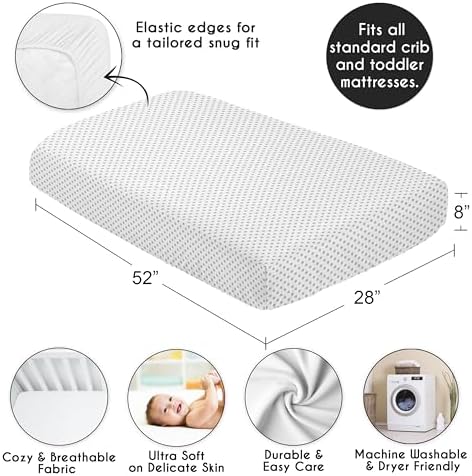 Sweet Jojo Designs Fitted Crib Sheet - Grey Polka Dot