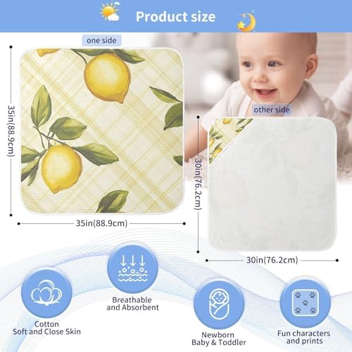 BOESI Graffiti Lemon Pattern Baby Hooded Towel