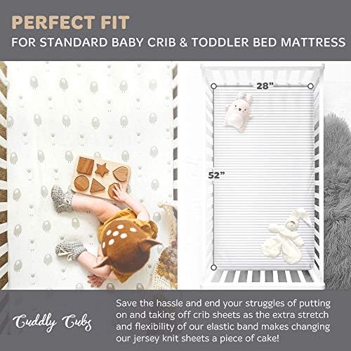 Cuddly Cubs 2 Pack Grey Stripe Crib Sheets